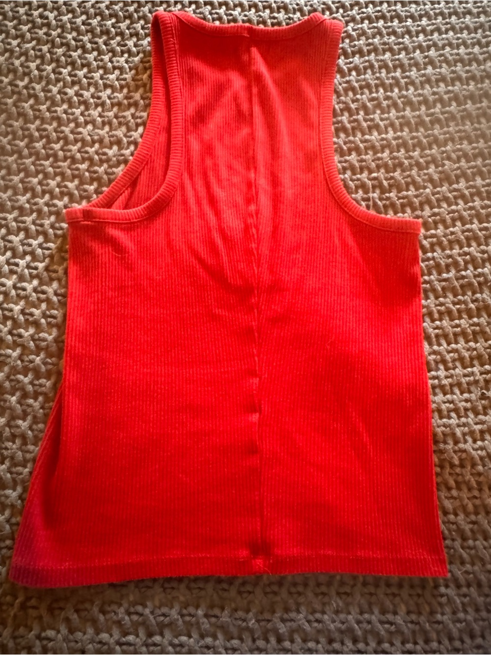 J. Crew Bright Red Ribbed Tank Top - Picture 3 of 3